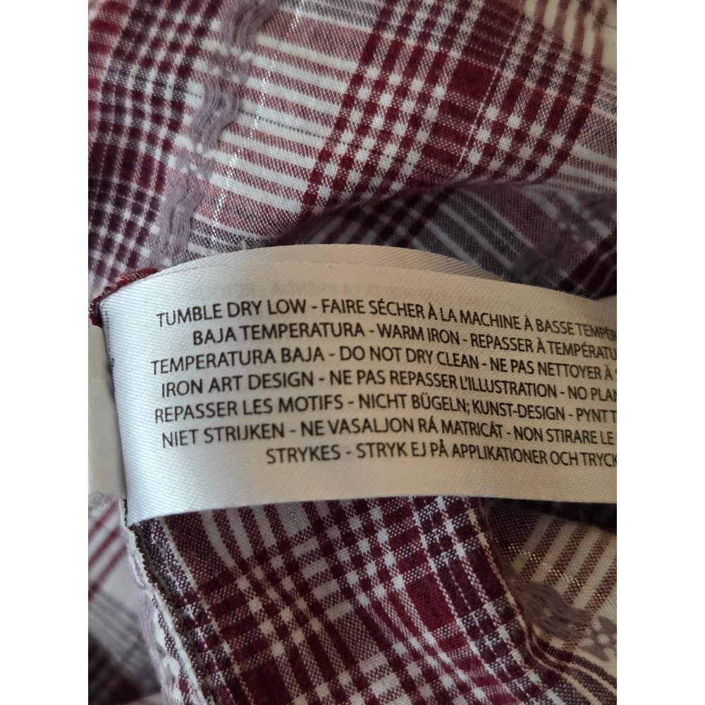 ARIAT Women's size Medium Snap up top Pearl snaps Plaid long sleeve Western - Picture 12 of 12